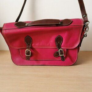Pink Leather Satchel - Super Cute!